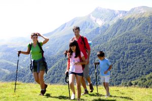 family hiking near Romania