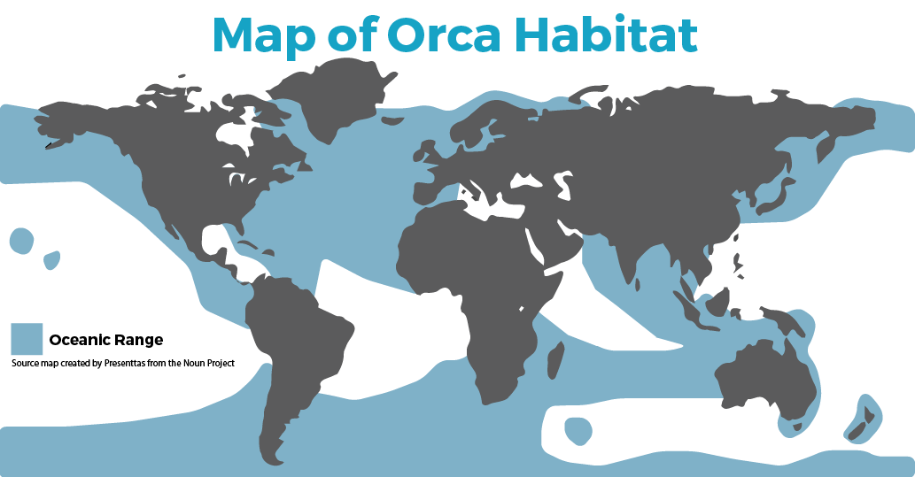 Simplified map of Orca Habitat by SEEtheWILD Conservation